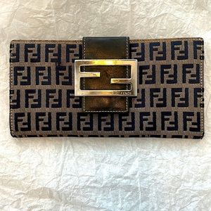 Fendi zucchini FF vintage continental wallet